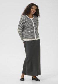 Kaffe Curve ELANNA - Kardigan - light grey m black structure