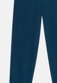 Navy blue cotton leggings with a soft texture, fitted design, and elastic waistband. No visible patterns or hardware details.