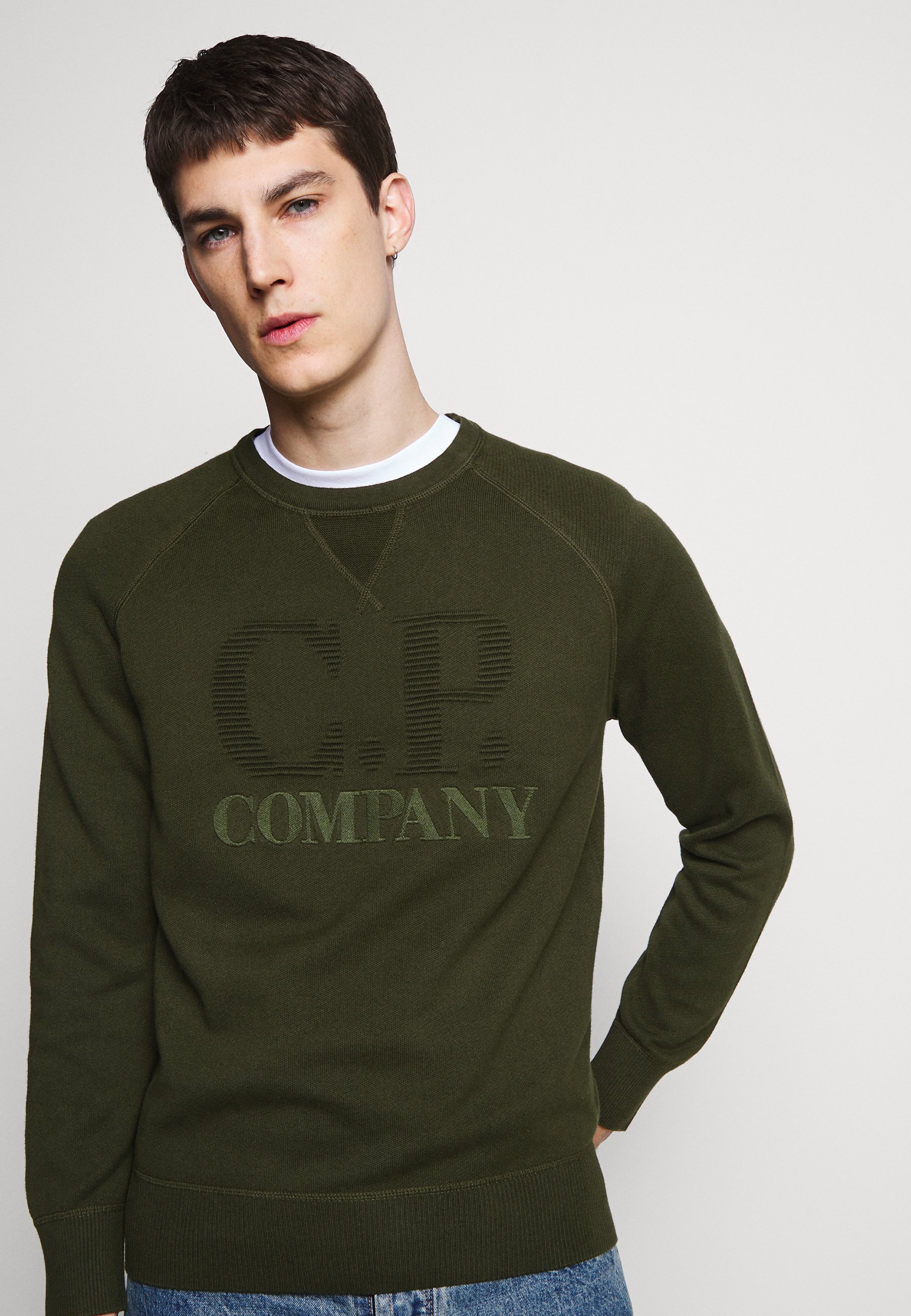 C.P. Company CREW NECK Strikkegenser forest night C.P. Company BERMUDA - Joggebukse - forest night