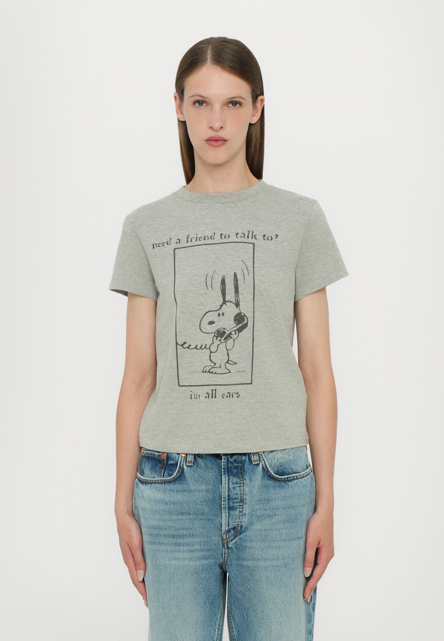 RE/DONE CLASSIC TEE SNOOPY - T-Shirt print - grey/grau - Zalando
