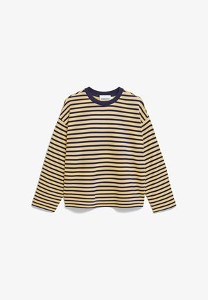 ARMEDANGELS, FRANKAA STRIPE - Langarmshirt - golden hay-tinted navy