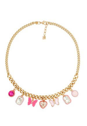 Necklace - rose fuchsia white white