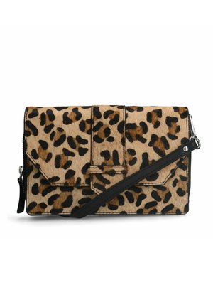 MIT LEOPRINT - Clutch - cognac