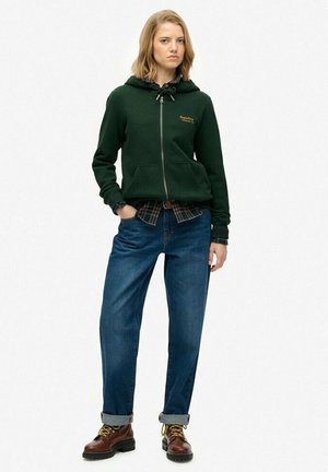 ATHLETIC ESSENTIALS LOGO ZIP - Sudadera con cremallera - enamel green