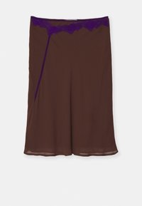 DOUBLE LAYER SKIRT - Gonna a campana - chocolat