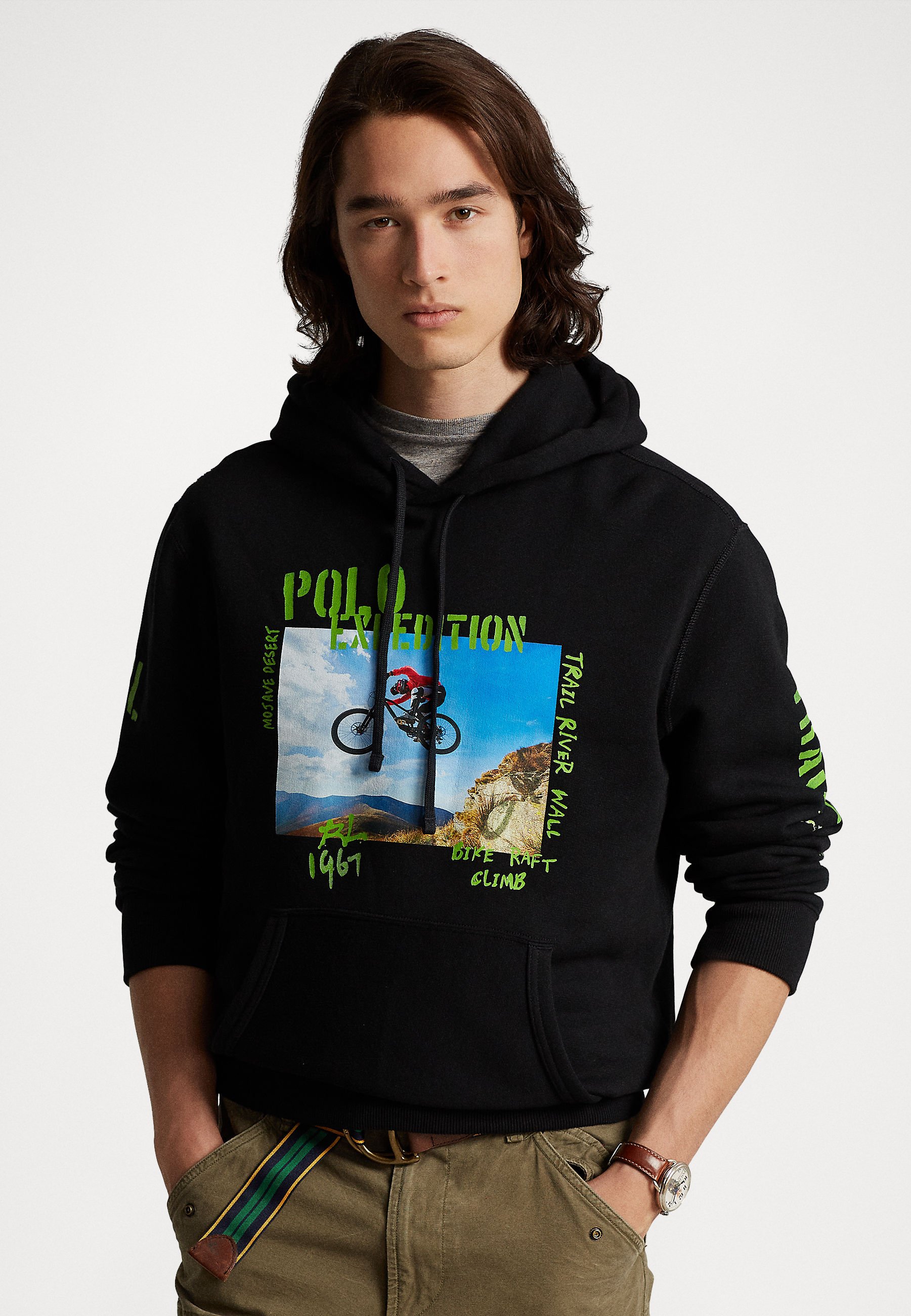 Polo Ralph Lauren FLEECE GRAPHIC HOODIE - Sweatshirt - black/noir -  ZALANDO.FR