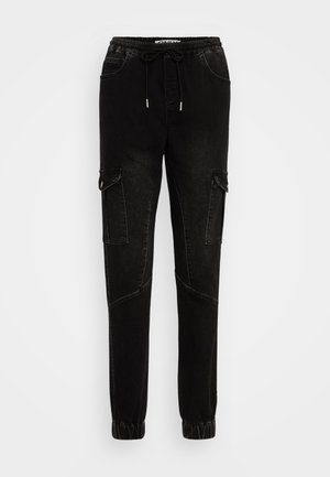 ONLY, ONLKELDA CARGO CUT - Τζιν χαλαρής εφαρμογής - washed black