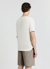Calliope GIROCOLLO LAVORATA - T-shirt basic - beige chiaro melange