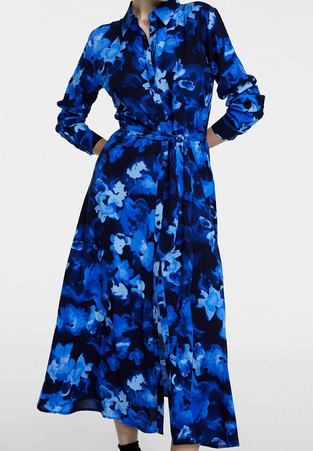 Amazon Cuello Camisero Vestido Camisero Seda Largo Stradivarius