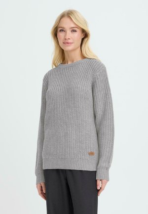 Strikkegenser - medium grey melange