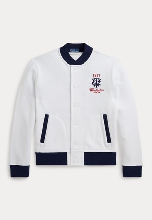 Polo Ralph Lauren, WIMBLEDON FLEECE BASEBALL JACKET - Pilotska jakna - white/navy