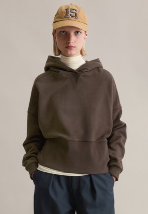 RELAXED MIT BREITEM BUND - Hoodie - black espresso