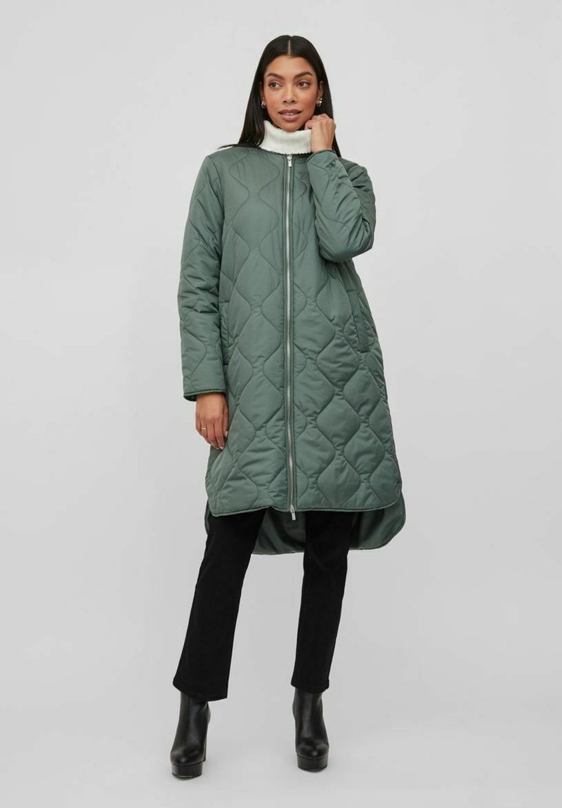 VILA VIMANON QUILTED JACKET - Klasický kabát - duck green