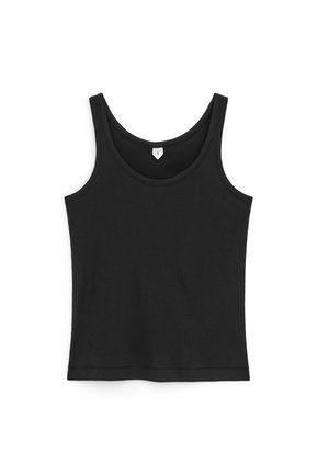 ARKET, ARKET SCOOP-NECK TANK TOP - Débardeur - black