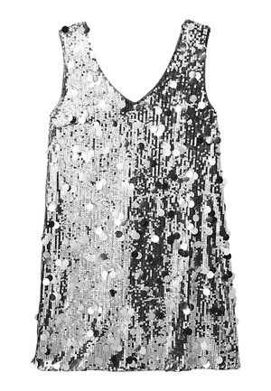 COURTE À PAILLETTES - Robe de soirée - argent