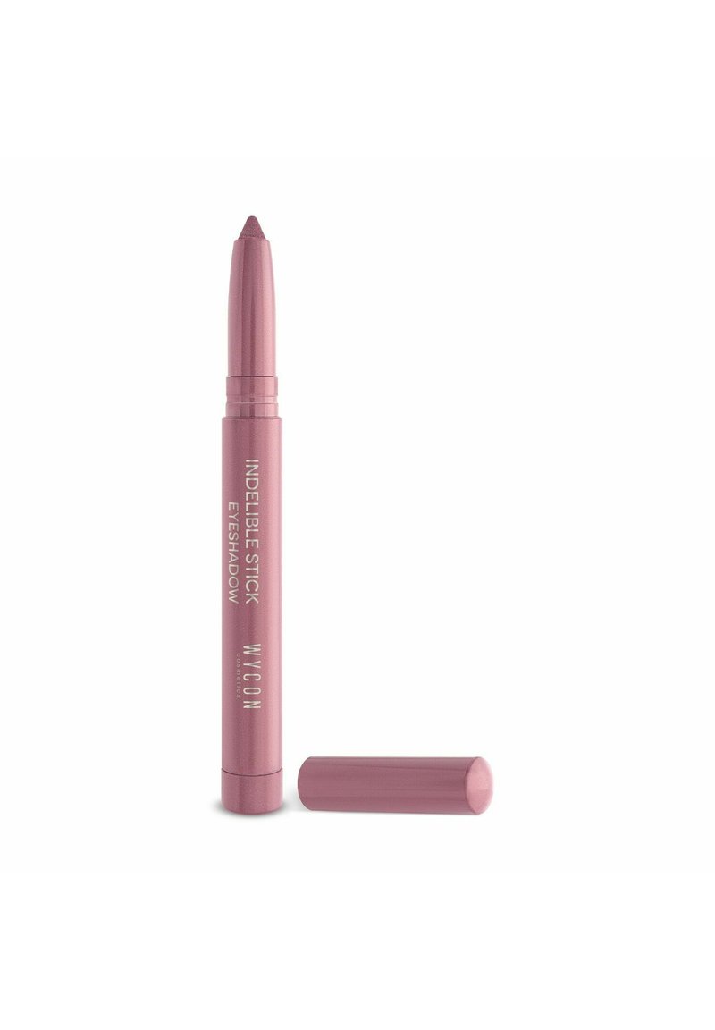 Ombretto in stick rosa con applicatore a rotazione. Design cilindrico elegante con testo argentato sul lato; il tappo abbina il corpo.