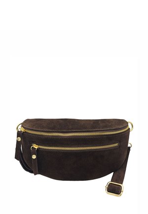 DEMI LUNE MEDIUM - Sac banane - nubuck chocolat