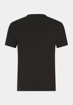 T-shirt nera a maniche corte realizzata in cotone morbido, con un collo tondo classico e cuciture pulite, senza motivi o accenti visibili.