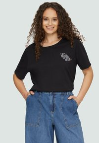 QS T-Shirt print - schwarz