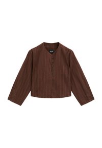 STRIPED WITH BUTTON DETAIL  - Summer jacket - mottled bordeaux