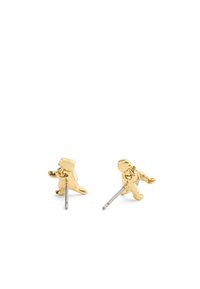 Pendientes en tono dorado con forma de animales juguetones y un acabado pulido. Cuentan con cierre de presión y un diseño detallado.