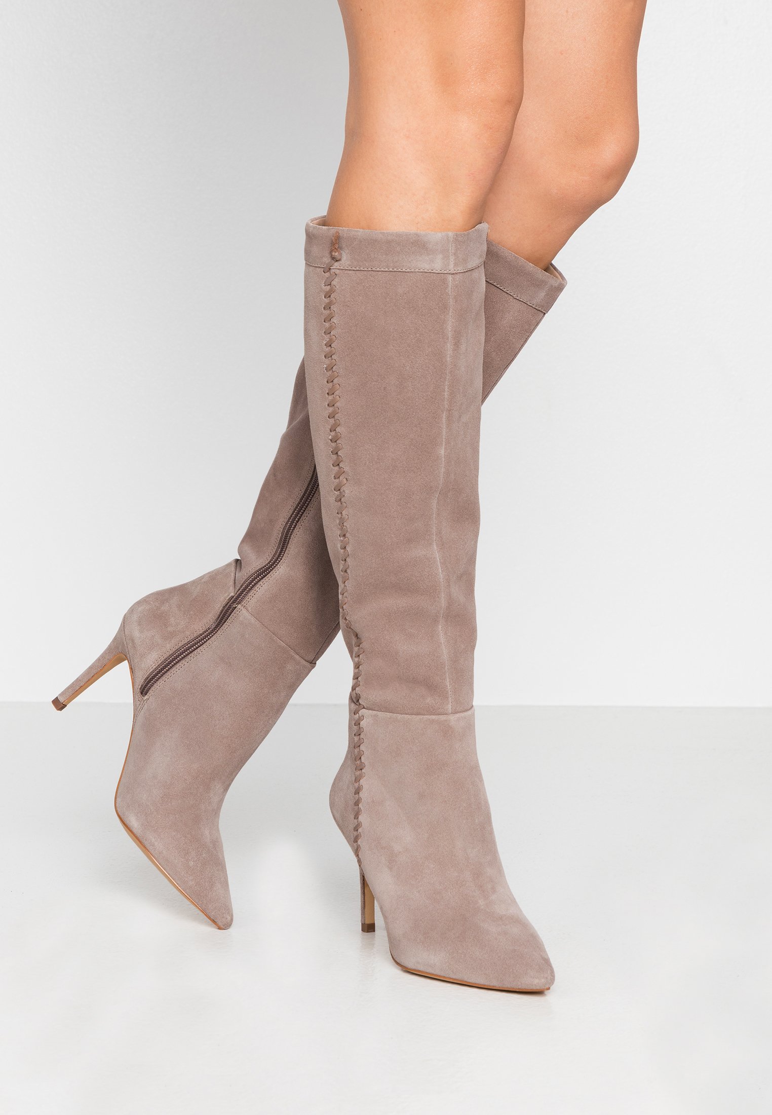 taupe knee high boots uk
