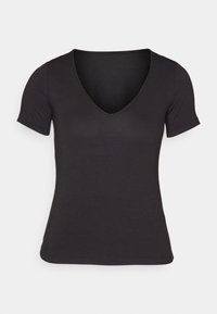 C-TECH V NECK - Osnovna majica kratkih rukava - black