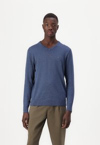 Tommy Hilfiger ESSENTIAL V NECK - Jumper - aegean sea heather