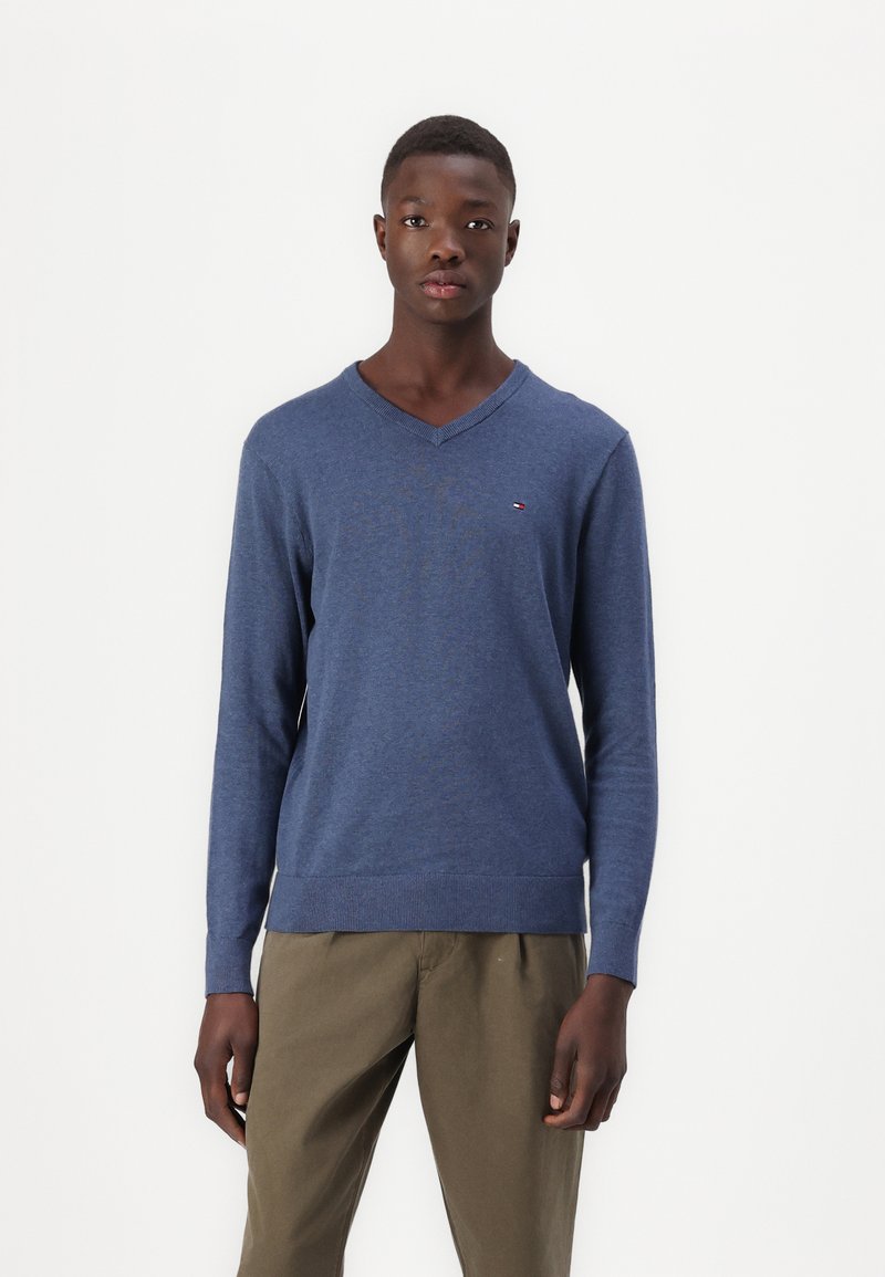 Tommy Hilfiger ESSENTIAL V NECK - Jumper - aegean sea heather