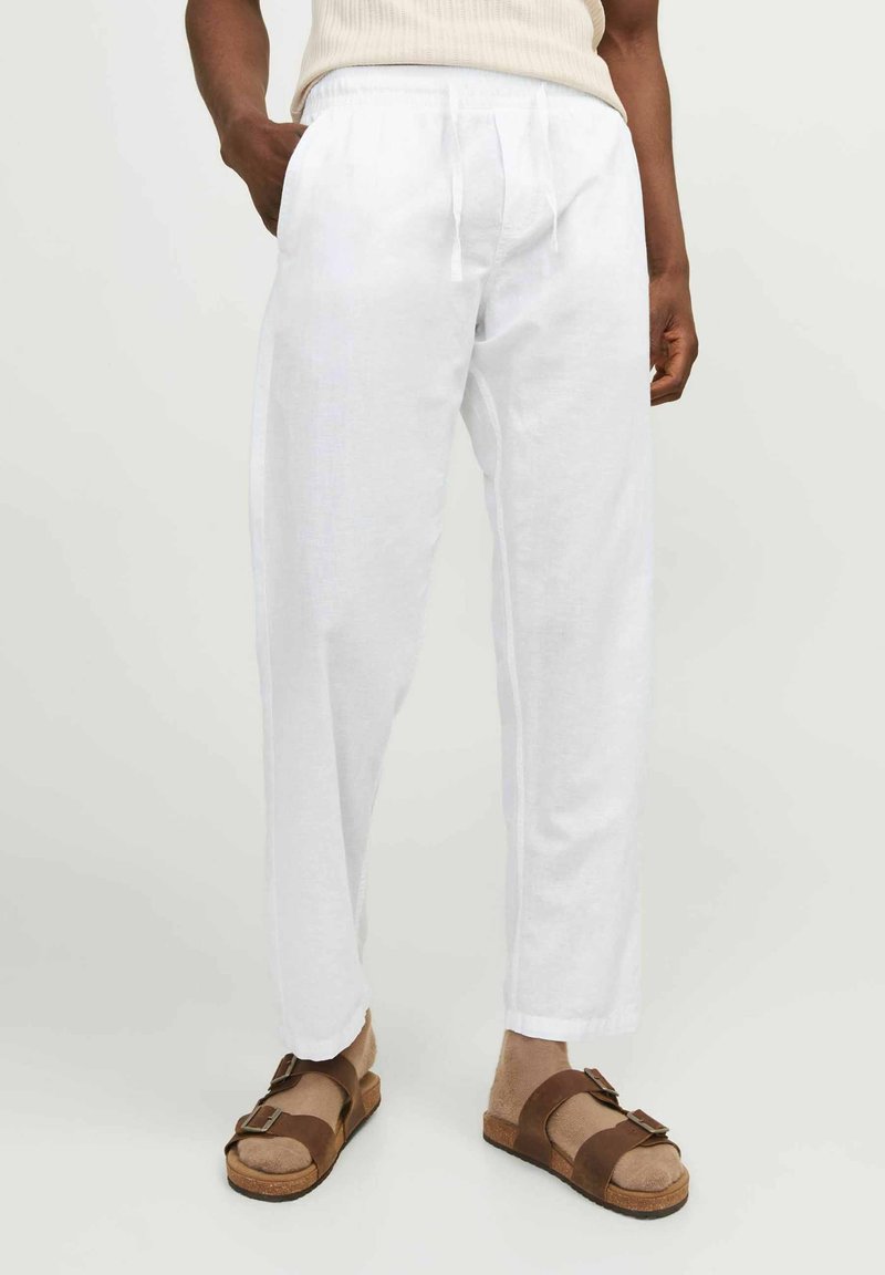 Jack & Jones - JPSTKANE JJSUMMER LINEN BLEND JOGGER - Stoffhose - bright white, Vergrößern