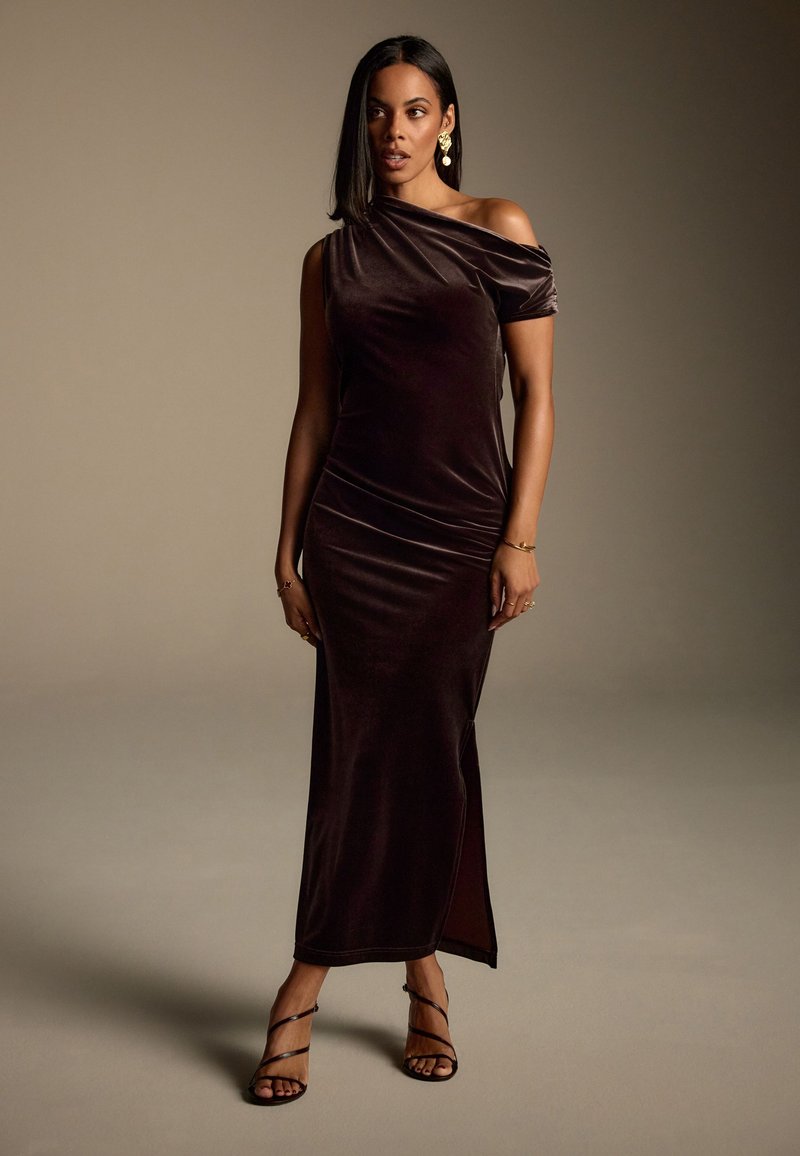 Next COLUMN MIDI - Cocktail dress / Party dress - chocolate brown/brown - Zalando Next COLUMN MIDI - Cocktail dress / Party dress - chocolate brown/brown - Zalando
