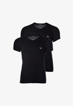 Emporio Armani V NECK 2 PACK - Unterhemd/-shirt - schwarz