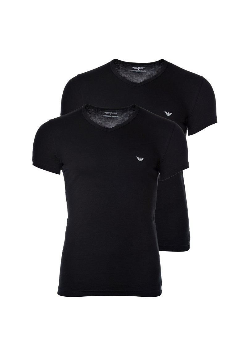 Emporio Armani V NECK 2 PACK - Bluză de corp - schwarz