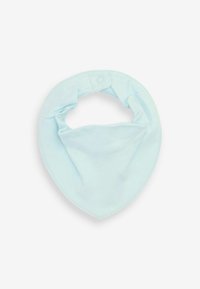 Ljust blå bomull bandana haklapp i triangulär form, med tryckknappsstängning och mjuk textur. Designad för komfort och funktionalitet.