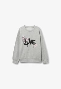 Nevybráno, grau y grigio melange chiaro stampa love
