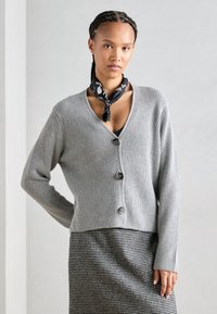 Marc O'Polo CARDIGAN LONGSLEEVE V NECK - Kardiganas - soft stone melange