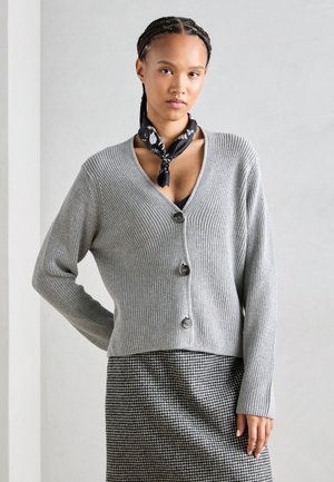 CARDIGAN LONGSLEEVE V NECK - Cardigan - soft stone melange