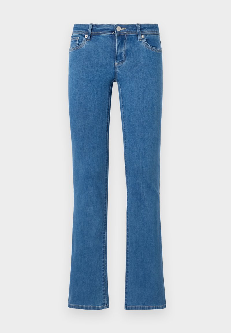 ONLY ONLWAUW FLARED BOX - Flared Jeans - medium blue denim/blue denim ...