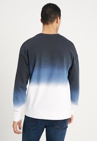 Felpa da uomo con collo a girocollo e design a sfumatura di colore, che passa dal blu navy scuro al celeste chiaro fino al bianco, realizzata in morbido cotone.