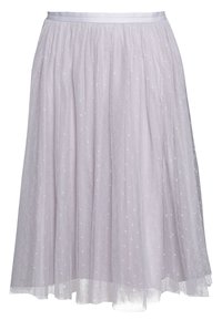 Gonna in tulle viola chiaro con elastico in vita e design a strati, caratterizzata da sottili motivi testurizzati in tutto il tessuto. Finitura in tessuto morbido e trasparente.