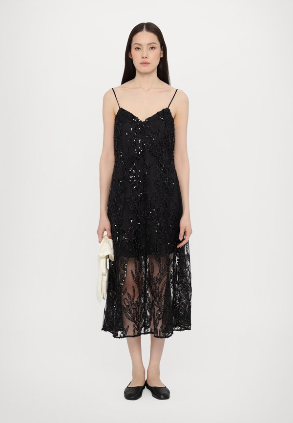 V NECK MIDI DRESS EMBROIDERED SEQUINS - Cocktail dress / Party dress - abstract embellishment3