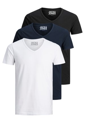 T-Shirt basic - weiß/blau/schwarz