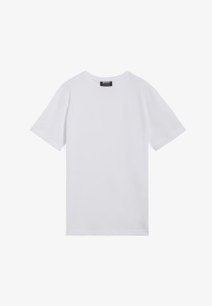 T-shirt bianco a maniche corte realizzato in cotone morbido, con scollatura rotonda e vestibilità comoda. Nessun motivo o dettaglio visibile.