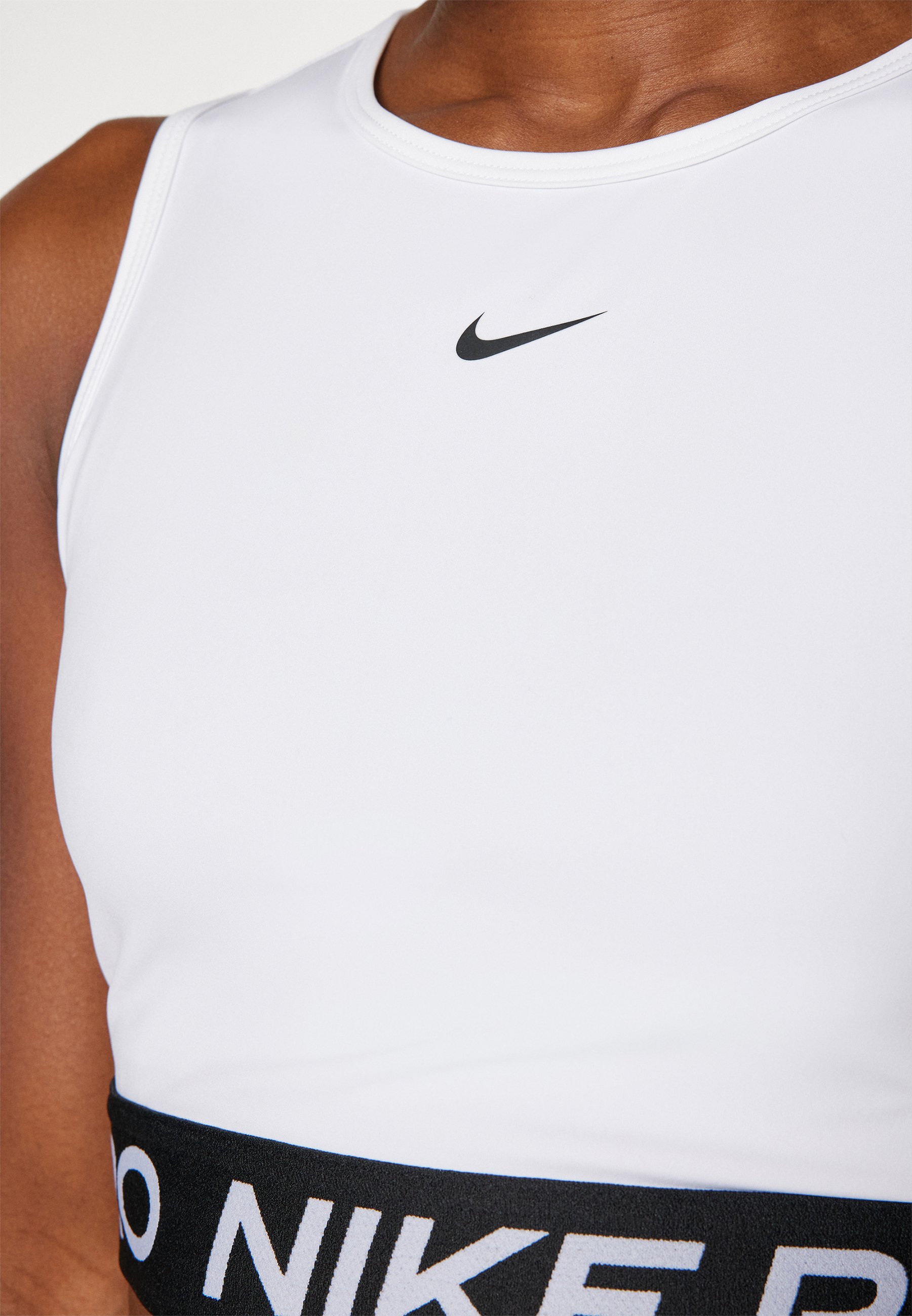 Nike Performance CROP TANK - Top - white/black/white