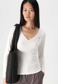 Abercrombie & Fitch CLOUD ICON VNECK - Topper langermet - jet stream