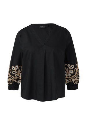 s.Oliver BLACK LABEL MIT STICKEREI UND 3/4-ÄRMELN - Blouse - schwarz