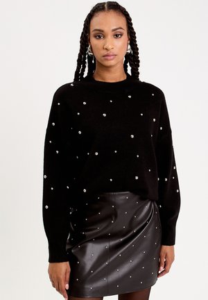 RUNDHALS MIT LANGEN ÄRMELN - Maglione - noir