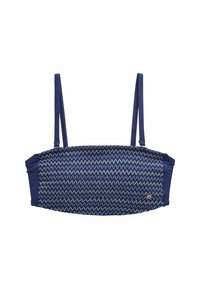 SHIRRED REGULAR FIT - Bikiniöverdel - navy with contrast embroidery
