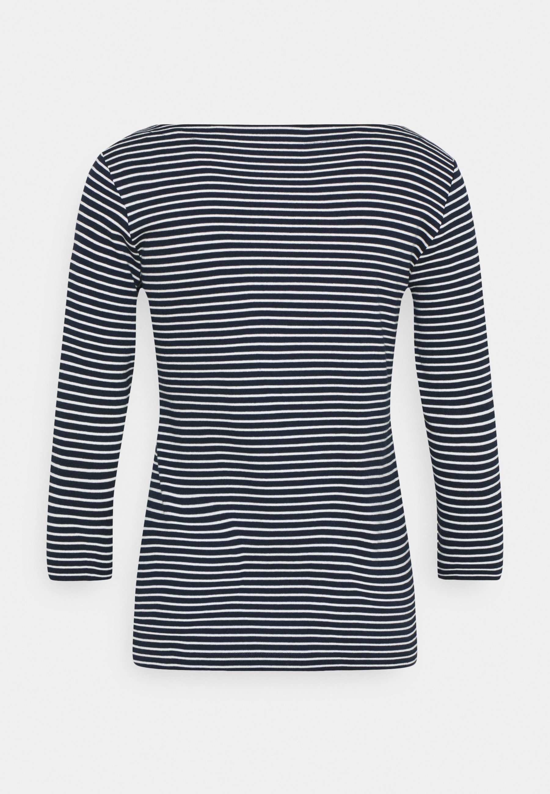 navy and white striped boatneck shirt