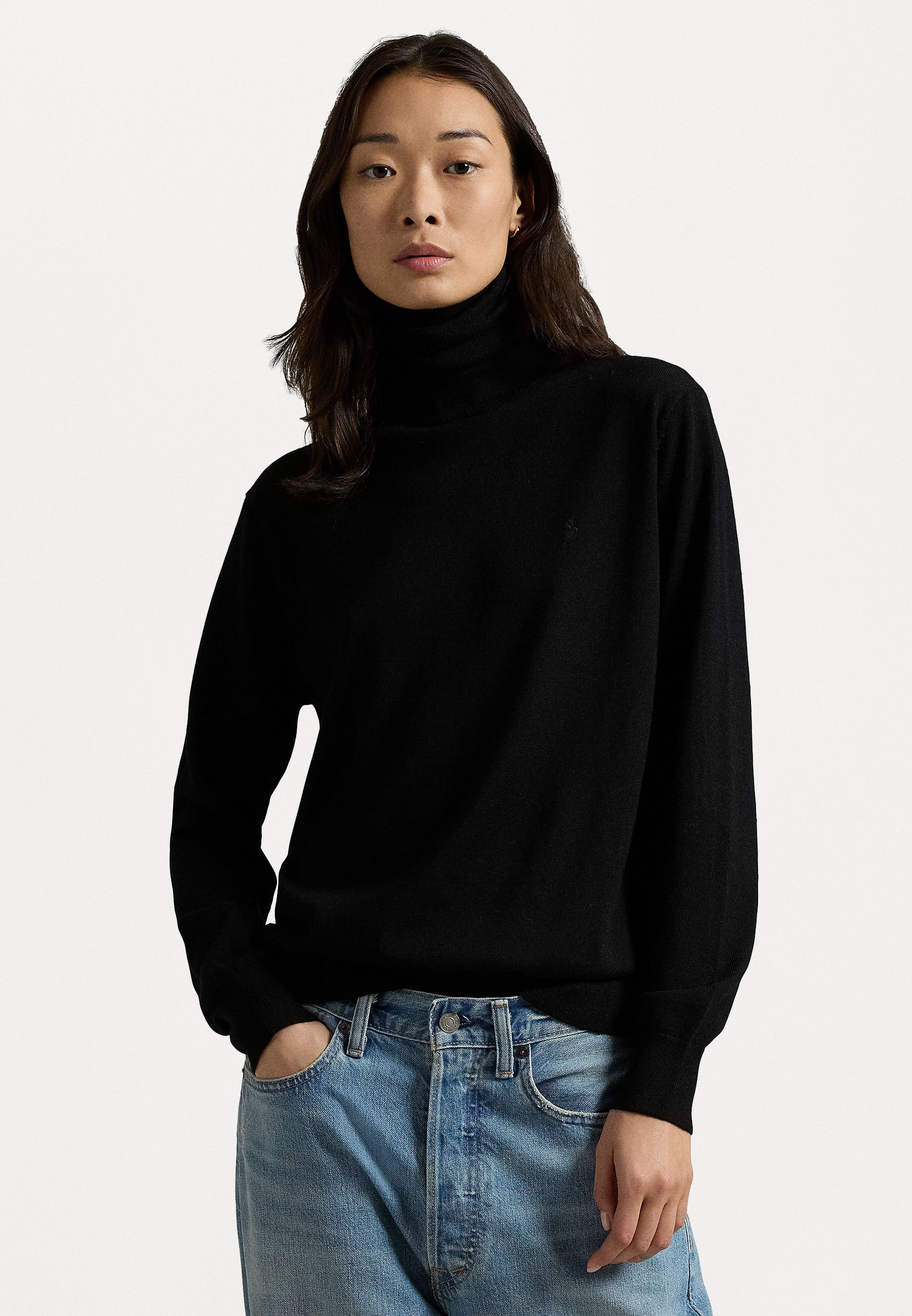 Black Sweater Denimholic Turtleneck Polo Neck Mens Pale Blue